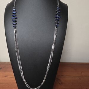 Elegant Silver and Blue Necklace
